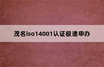 茂名iso14001认证极速申办